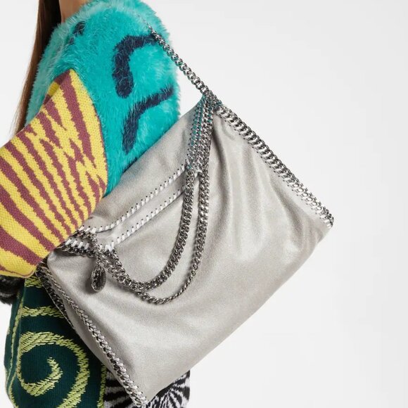 NEW STELLA MCCARTNEY  Falabella  Shoulder Bag Metallic Grey - Picture 2 of 14